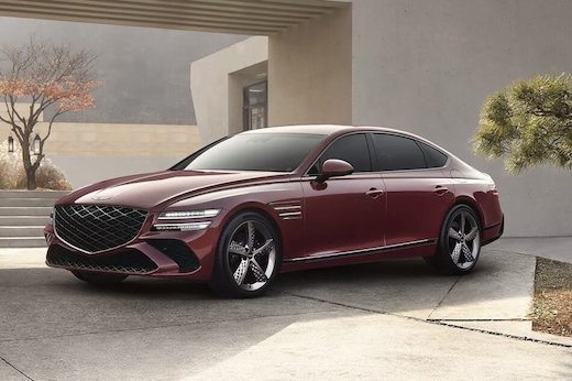 Upgrading the 2025 Genesis G80 to a more powerful 3.5-liter twin-turbo V6 brings ratings of 17 mpg city and 25 mpg highway.