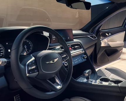 The 2026 Genesis G70 is a luxury sport sedan available with either a turbocharged four-cylinder or twin-turbo V6 engine.