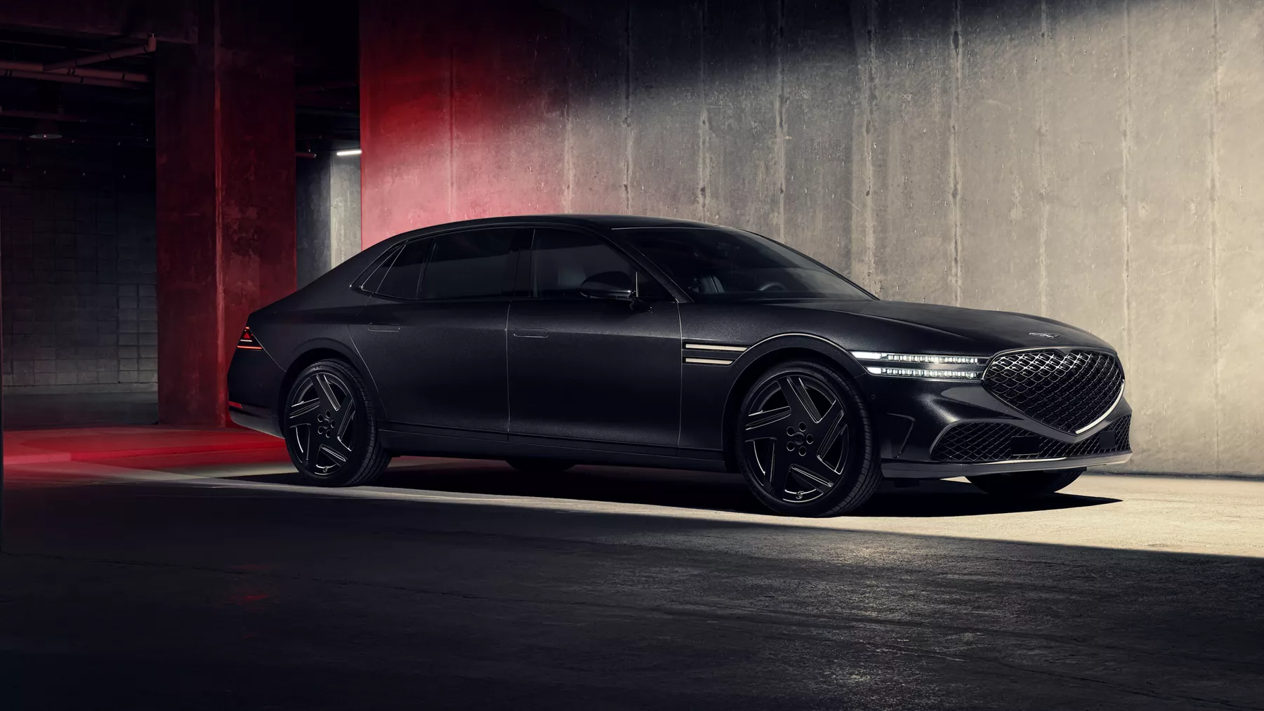 The 2026 Genesis G90 full-size luxury sedan stands apart from the BMW 7 Series, Merecdes-Benz S-Class, and Lexus LS.
