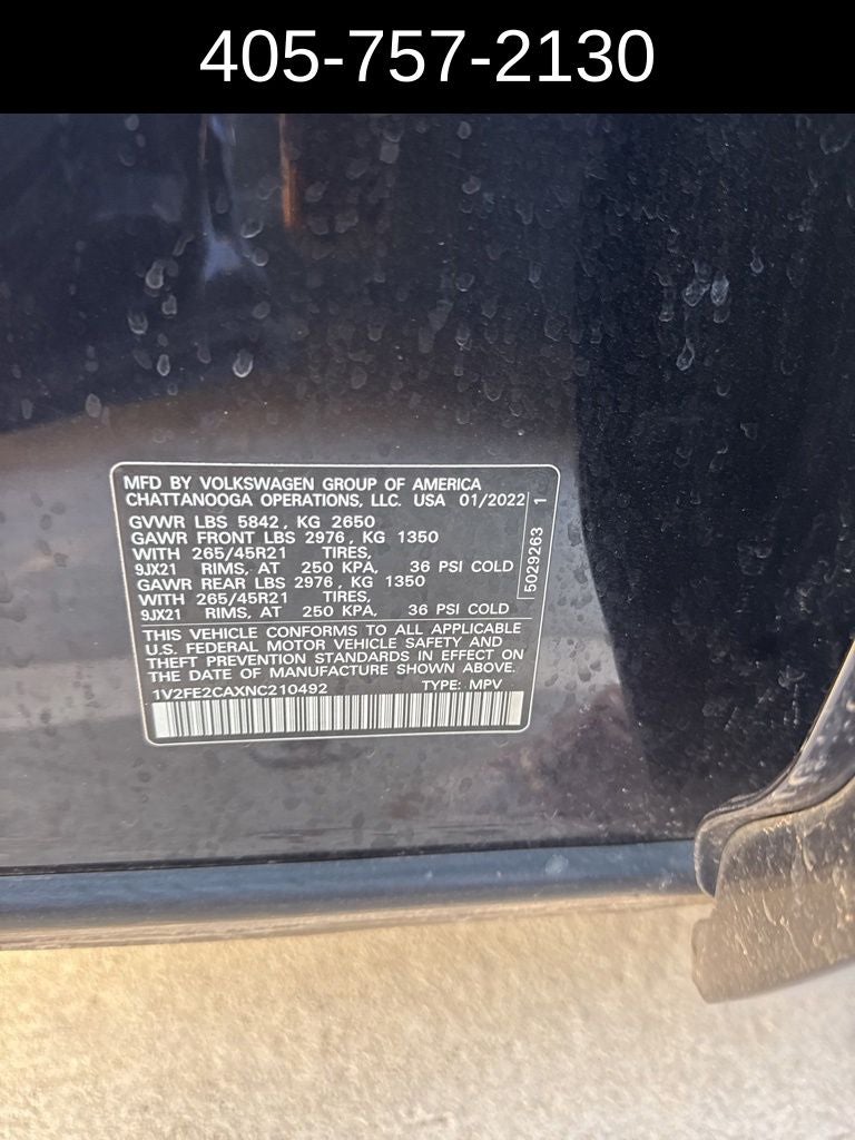 2022 Volkswagen Atlas Cross Sport 3.6L V6 SEL Premium R-Line