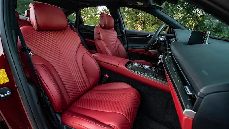 2022 Genesis G80 interior front seat view