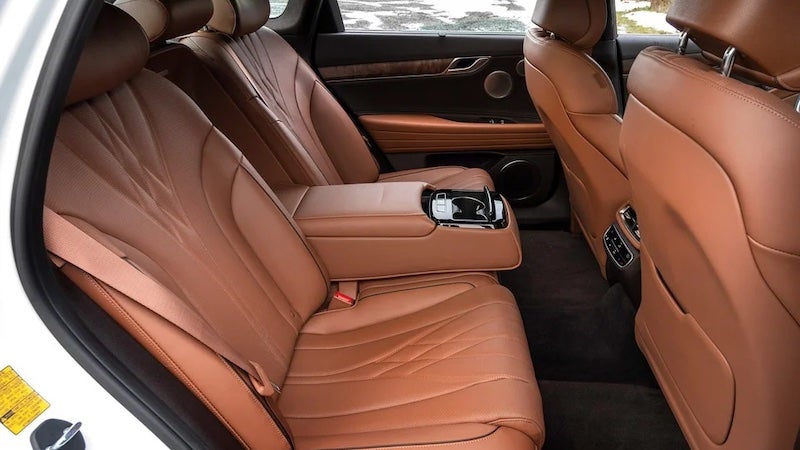 2023 Genesis G80 luxury sedan backseat interior view